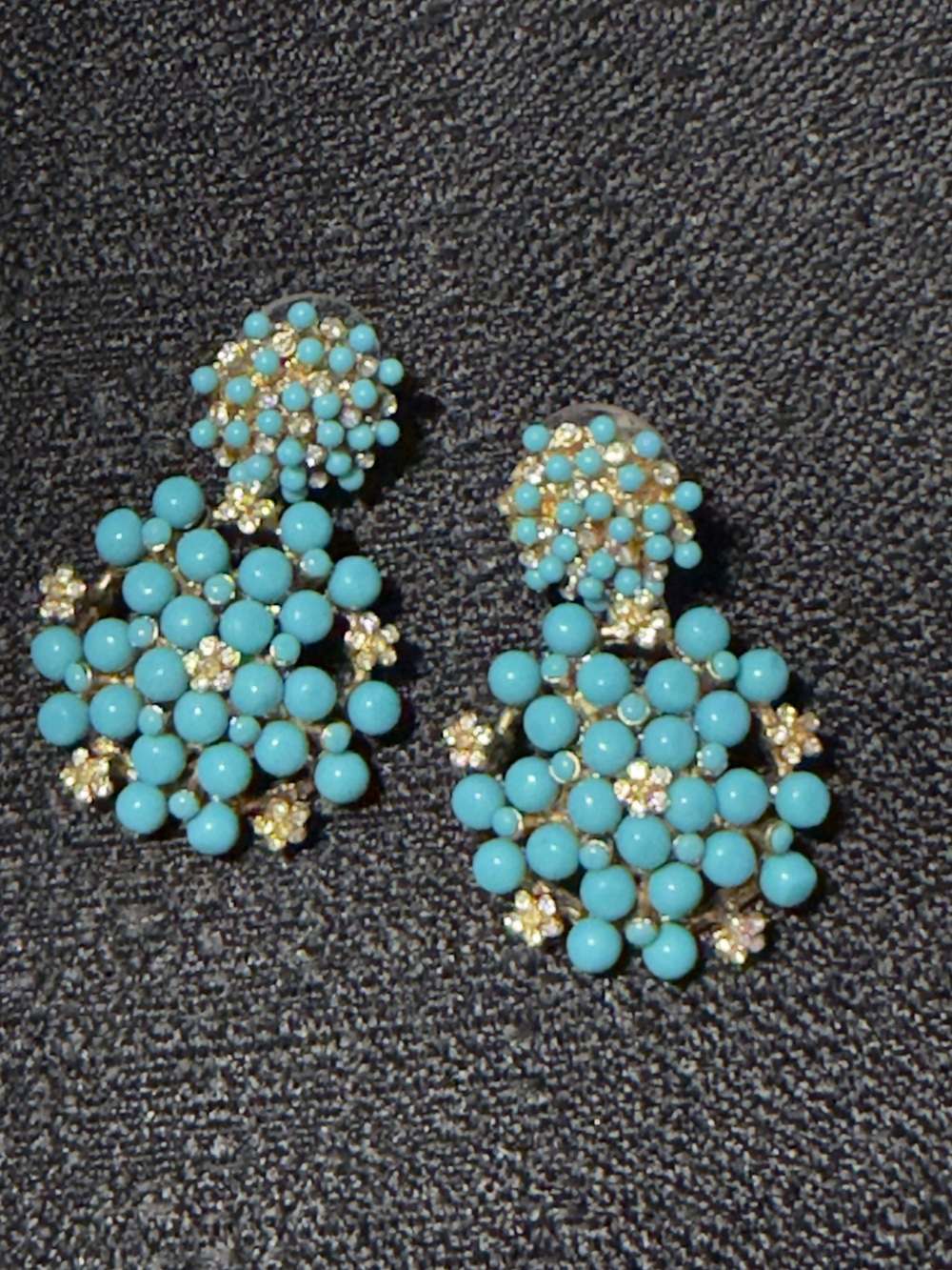 Turquoise Cluster Drop Earrings by